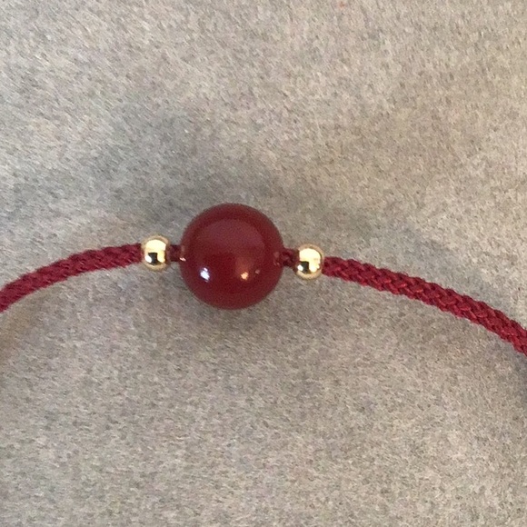 Red Burgundy Adjustable Chord Bracelet - Picture 2 of 4